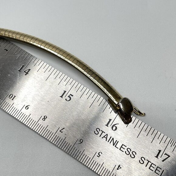 Vintage Gold Tone Hallow Omega Chain Necklace Fashion Stunning Elegant Boho - Picture 8 of 8